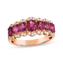 Le Vian Oval-Cut Pink Tourmaline Scalloped Ring 1/4 ct tw Diamonds 14K Strawberry Gold