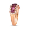 Thumbnail Image 2 of Le Vian Oval-Cut Pink Tourmaline Scalloped Ring 1/4 ct tw Diamonds 14K Strawberry Gold