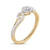 Thumbnail Image 2 of Multi-Diamond Floral Promise Ring 1/5 ct tw 10K Yellow Gold