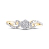 Thumbnail Image 3 of Multi-Diamond Floral Promise Ring 1/5 ct tw 10K Yellow Gold