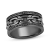 Thumbnail Image 1 of Ink & Ice Men's Black Diamond Chain Link Ring 1/5 ct tw Black Rhodium-Plated Sterling Silver