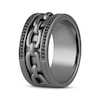 Thumbnail Image 2 of Ink & Ice Men's Black Diamond Chain Link Ring 1/5 ct tw Black Rhodium-Plated Sterling Silver