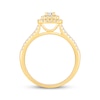 Thumbnail Image 3 of Round-Cut Diamond Double Halo Engagement Ring 1/2 ct tw 10K Yellow Gold