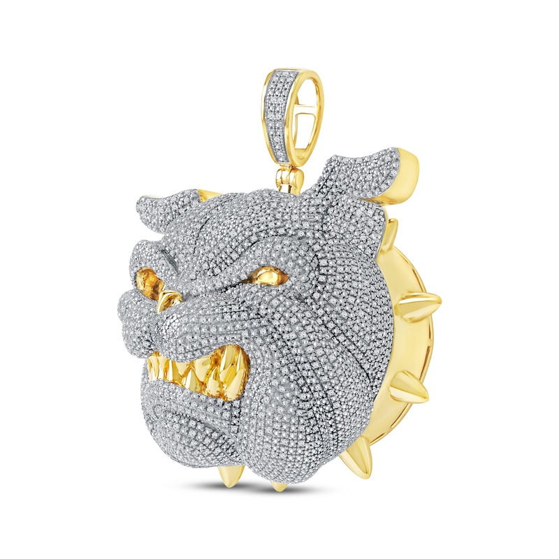 Main Image 2 of Diamond Bulldog Head Charm 1 ct tw 10K Yellow Gold