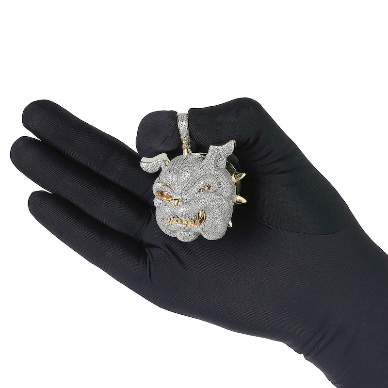 Main Image 4 of Diamond Bulldog Head Charm 1 ct tw 10K Yellow Gold