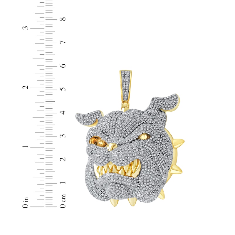 Main Image 5 of Diamond Bulldog Head Charm 1 ct tw 10K Yellow Gold