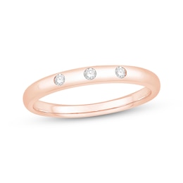 Now + Forever Diamond Three-Stone Anniversary Ring 1/15 ct tw 10K Rose Gold