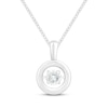 Thumbnail Image 1 of Unstoppable Love Diamond Solitaire Circle Frame Necklace 3/8 ct tw 10K White Gold 19&quot;