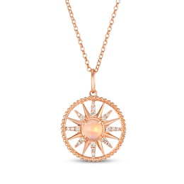 Le Vian Opal Sun Necklace 1/5 ct tw Diamonds 14K Strawberry Gold 19&quot;