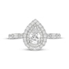 Thumbnail Image 3 of Neil Lane Premiere Pear-Shaped Diamond Double Halo Engagement Ring 1-3/8 ct tw 14K White Gold