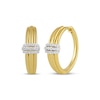 Thumbnail Image 1 of Diamond Three-Row Band Hoop Earrings 1/10 ct tw 10K Yellow Gold