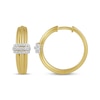 Thumbnail Image 3 of Diamond Three-Row Band Hoop Earrings 1/10 ct tw 10K Yellow Gold