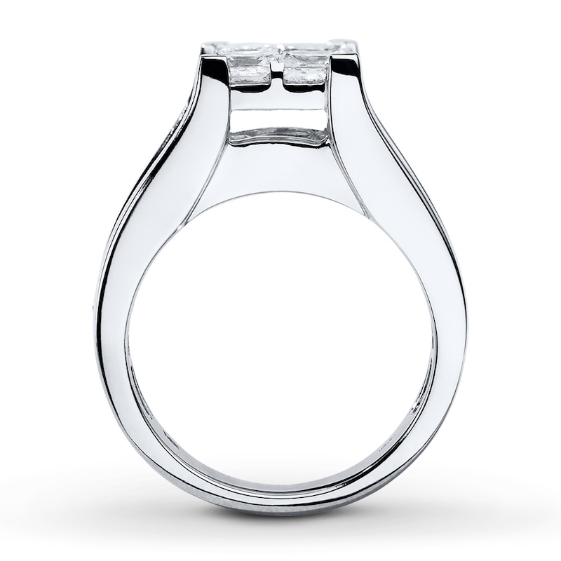 Diamond Engagement Ring 2-3/4 ct tw Princess-cut 14K White Gold