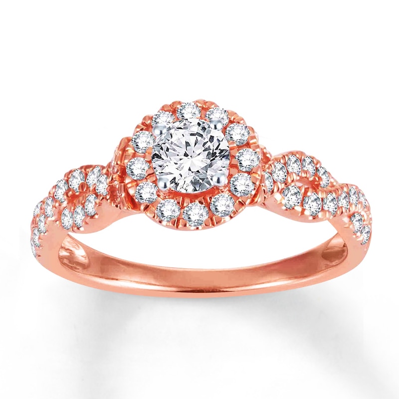 Main Image 1 of Diamond Engagement Ring 3/4 ct tw Round-cut 14K Rose Gold