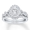 Thumbnail Image 1 of Neil Lane Diamond Bridal Set 1-1/3 Carats tw Oval & Round-cut 14K White Gold