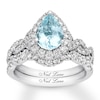 Thumbnail Image 1 of Neil Lane Aquamarine Bridal Set 1 ct tw Diamonds 14K White Gold