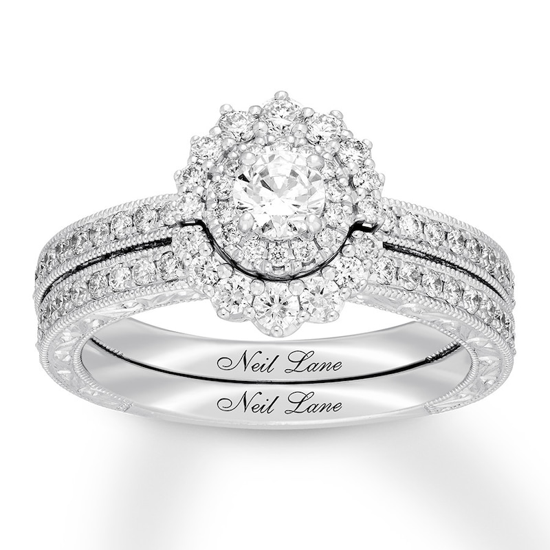 Main Image 1 of Neil Lane Diamond Bridal Set 3/4 ct tw Round-cut 14K White Gold