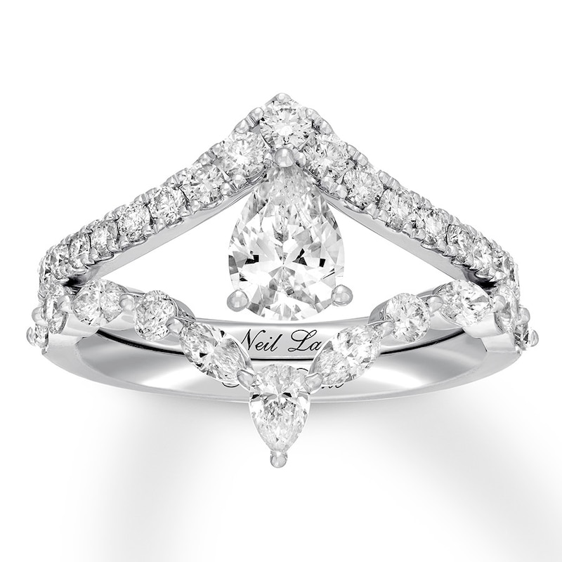 Main Image 1 of Neil Lane Diamond Bridal Set 1-3/4 ct tw Pear & Round-cut 14K White Gold