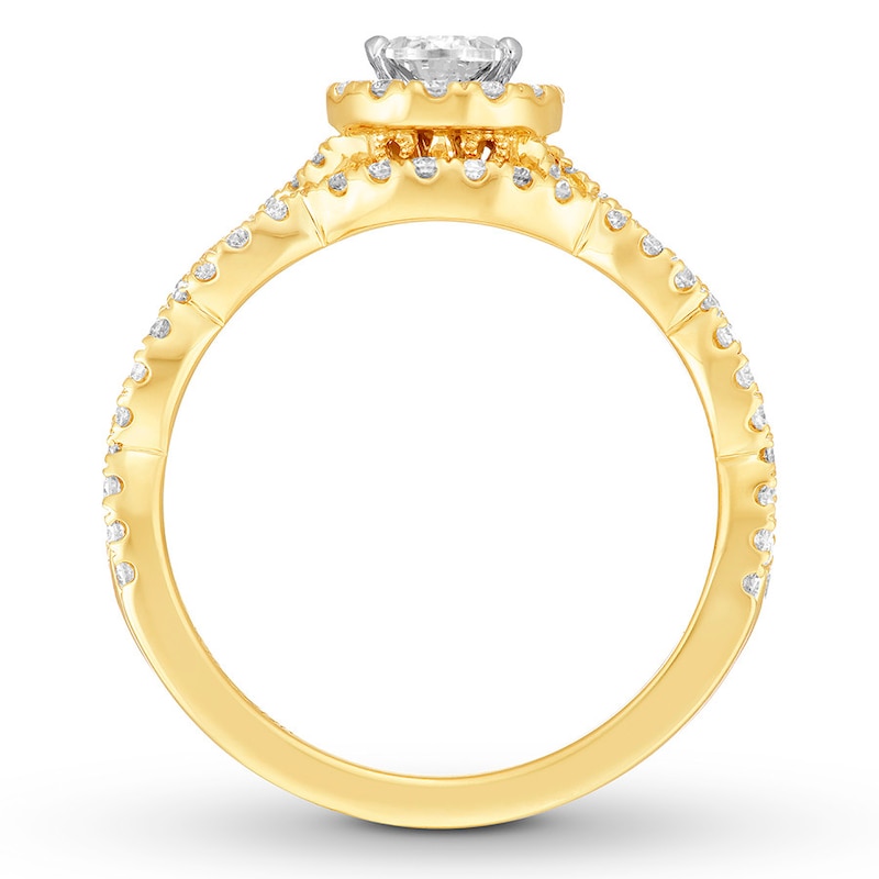 Main Image 2 of Neil Lane Diamond Bridal Set 7/8 ct tw Pear & Round-cut 14K Yellow Gold