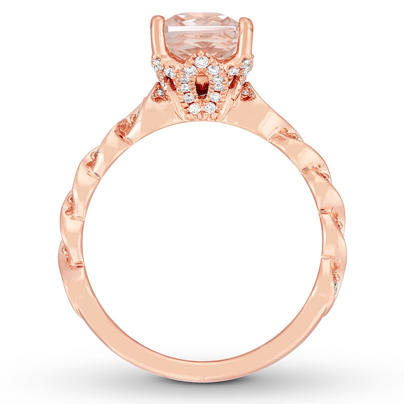 Main Image 2 of Neil Lane Morganite Engagement Ring 1/3 ct tw Diamonds 14K Rose Gold