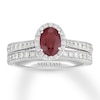 Neil Lane Ruby Bridal Set 7/8 ct tw Diamonds 14K White Gold