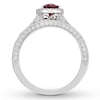 Neil Lane Ruby Bridal Set 7/8 ct tw Diamonds 14K White Gold