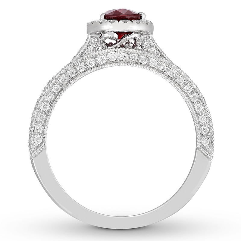 Neil Lane Ruby Bridal Set 7/8 ct tw Diamonds 14K White Gold