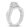 Thumbnail Image 2 of Neil Lane Aquamarine Bridal Set 5/8 ct tw Diamonds Pear & Round-cut 14K White Gold