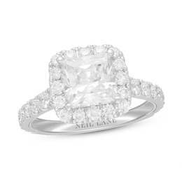 Neil Lane Diamond Engagement Ring 3 ct tw Princess/Round 14K White Gold