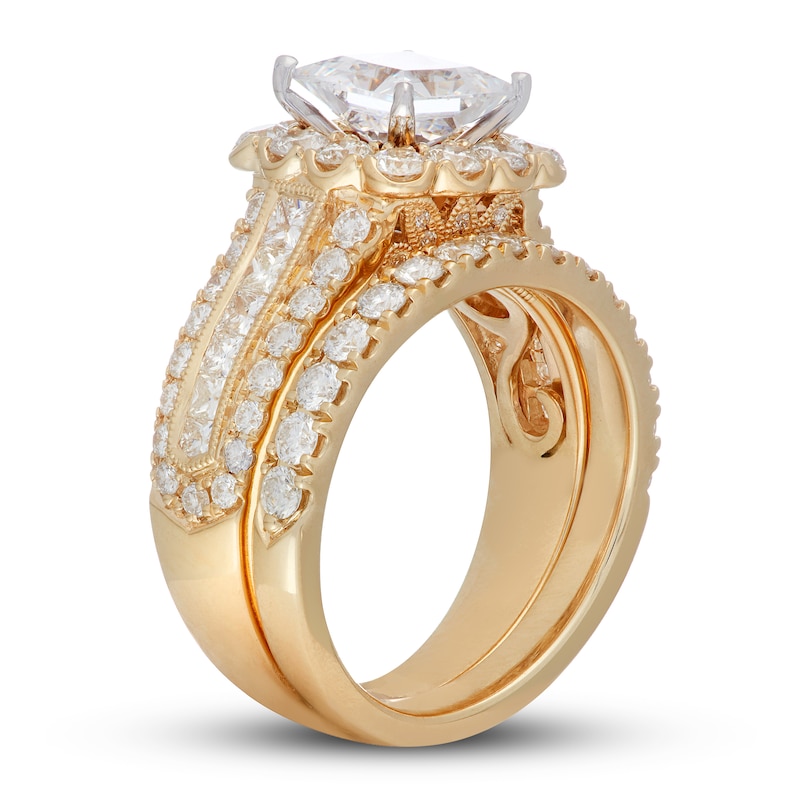 Main Image 2 of Neil Lane Diamond Bridal Set 3-1/2 ct tw Princess & Round 14K Yellow Gold