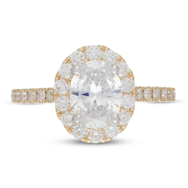 Main Image 3 of Neil Lane Diamond Engagement Ring 2-1/8 ct tw Oval/Round 14K Yellow Gold