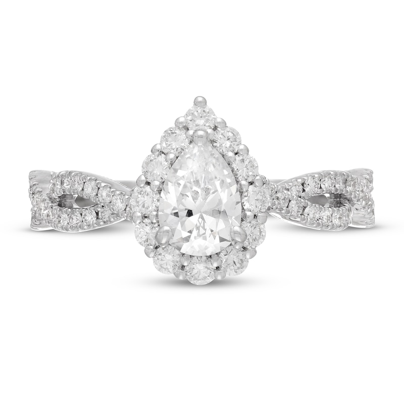 Main Image 3 of Neil Lane Diamond Engagement Ring 1-1/4 ct tw Pear/Round 14K White Gold