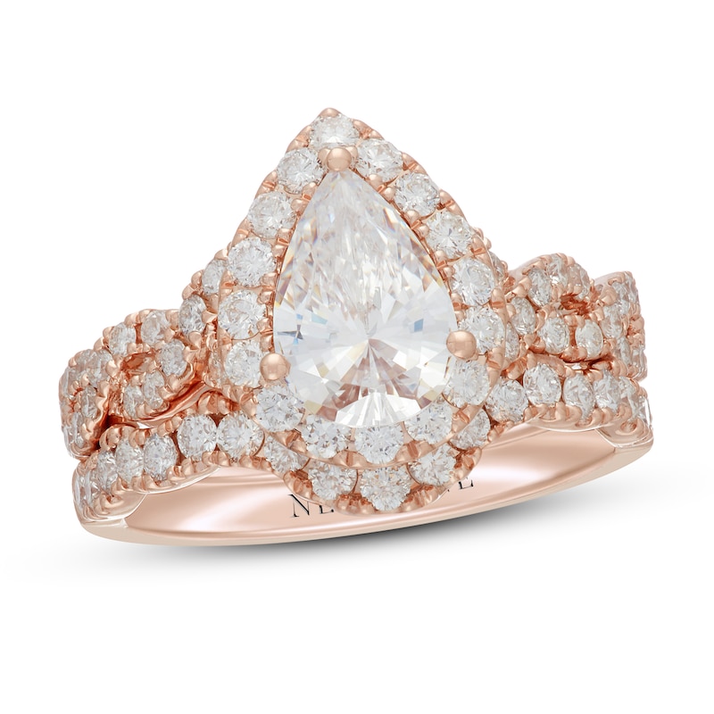 Main Image 1 of Neil Lane Diamond Bridal Set 2-3/8 ct tw Pear & Round-cut 14K Rose Gold