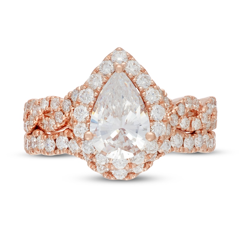 Main Image 3 of Neil Lane Diamond Bridal Set 2-3/8 ct tw Pear & Round-cut 14K Rose Gold