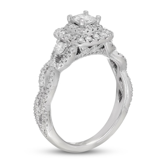 Neil Lane Diamond Engagement Ring 1 ct tw Princess/Round 14K White Gold ...