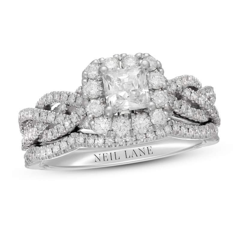 Main Image 1 of Neil Lane Diamond Bridal Set 1-3/8 ct tw Princess & Round 14K White Gold