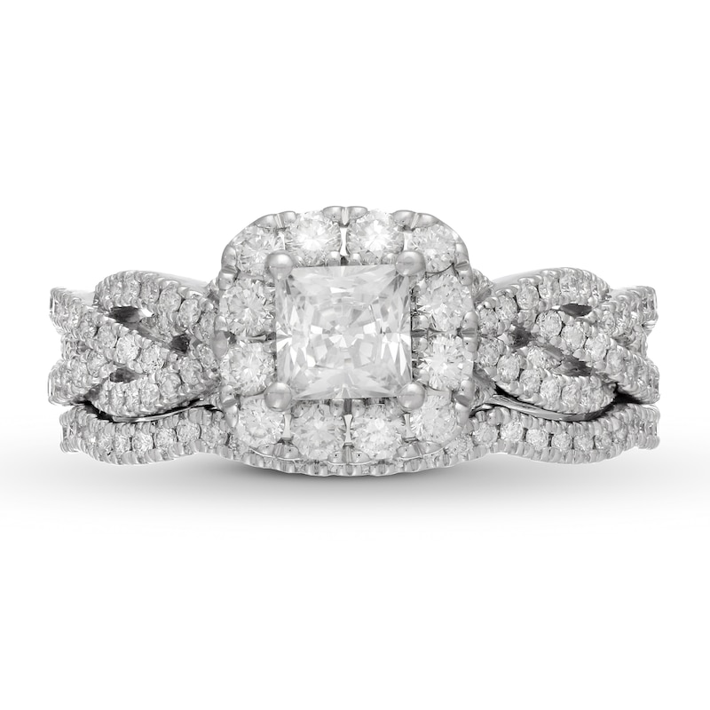 Main Image 3 of Neil Lane Diamond Bridal Set 1-3/8 ct tw Princess & Round 14K White Gold