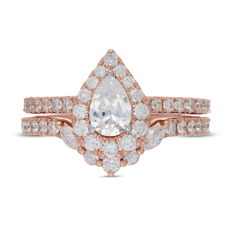 Main Image 3 of Neil Lane Diamond Bridal Set 1-3/8 ct tw Pear, Round & Marquise 14K Rose Gold