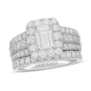 Thumbnail Image 1 of Neil Lane Diamond Bridal Set 3-1/2 ct tw Emerald, Round & Princess 14K White Gold