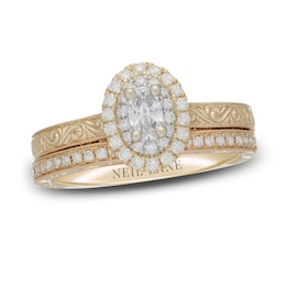 Neil Lane Diamond Bridal Set 3/4 ct tw Oval & Round 14K Two-Tone Gold