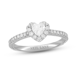 Neil Lane Diamond Engagement Ring 5/8 ct tw Heart & Round-Cut 14K White Gold