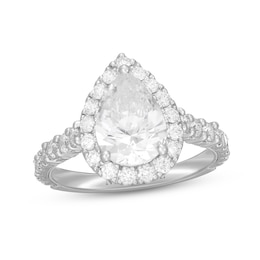 Neil Lane Diamond Engagement Ring 2-7/8 ct tw Pear & Round-cut 14K White Gold