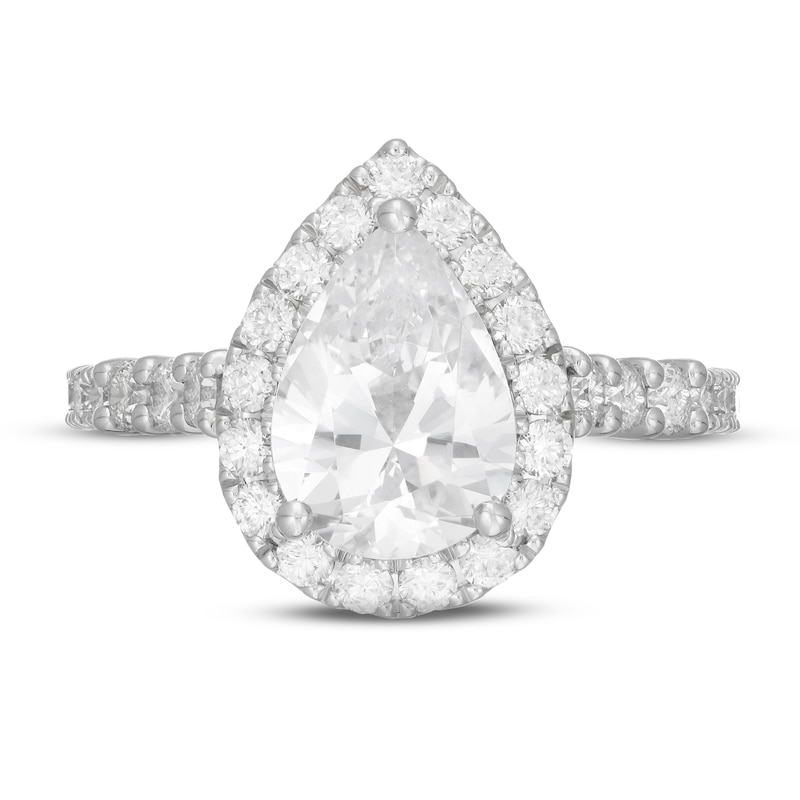 Main Image 6 of Neil Lane Diamond Engagement Ring 2-7/8 ct tw Pear & Round-cut 14K White Gold