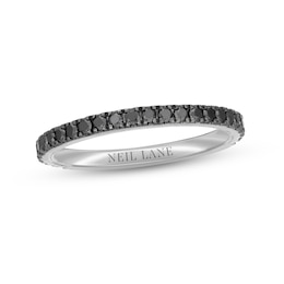 Neil Lane Black Diamond Wedding Band 3/8 ct tw Round-cut 14K White Gold