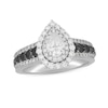 Thumbnail Image 1 of Neil Lane White & Black Diamond Engagement Ring 1-3/4 ct tw Pear & Round-cut 14K White Gold