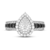 Thumbnail Image 3 of Neil Lane White & Black Diamond Engagement Ring 1-3/4 ct tw Pear & Round-cut 14K White Gold