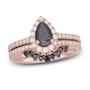 Thumbnail Image 1 of Neil Lane Black & White Pear Shaped Diamond Bridal Set 1-1/2 ct tw 14K Rose Gold