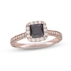 Thumbnail Image 1 of Neil Lane Black & White Diamond Engagement Ring 1-3/8 ct tw Princess & Round-cut 14K Rose Gold