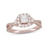 Thumbnail Image 1 of Neil Lane Diamond Engagement Ring 1-1/8 ct tw Cushion & Round-cut 14K Rose Gold