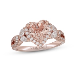 Neil Lane Morganite & Diamond Engagement Ring 7/8 ct tw Marquise & Round-cut 14K Rose Gold